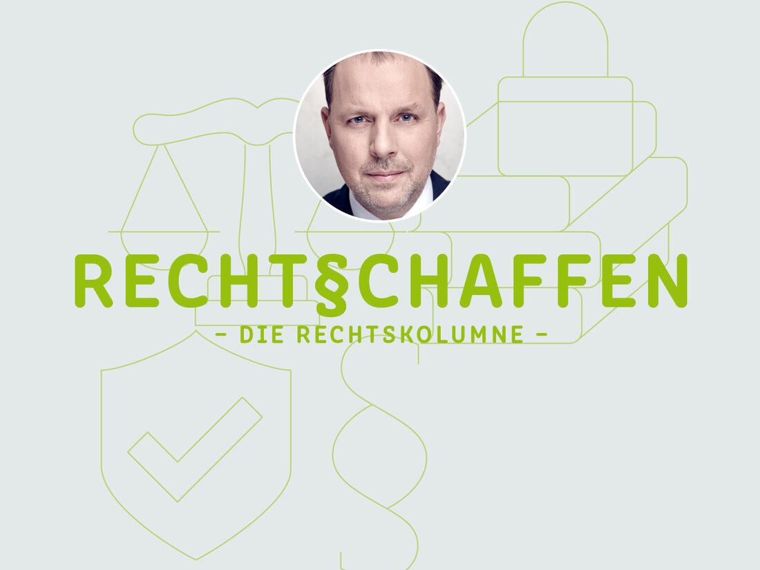 Christian Solmecke vor dem Schaffrath Hintergrund der Kolumne Recht