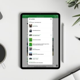 DP Digital App dargestellt auf einem Tablet