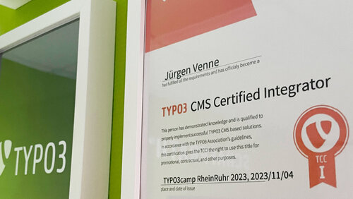 Typo3-Zertifizierung im Bilderrahmen