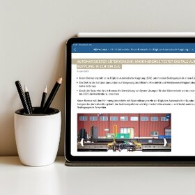 Ausschnitt der Knorr-Bremse Mitarbeiter-App dargestellt auf einem Tablet
