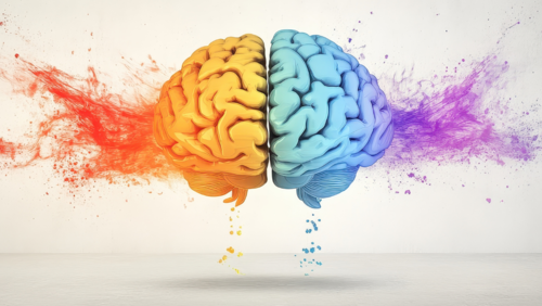 Gehirn mit Farbnebel