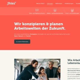 Ausschnitt der Webseite von thies