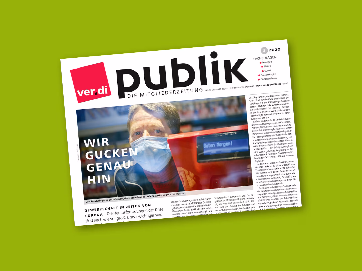 Titelbild der Zeitung verdi.publik