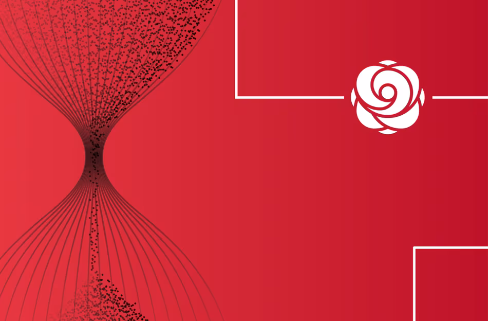 Rosengartengrafik Logo und Sanduhr