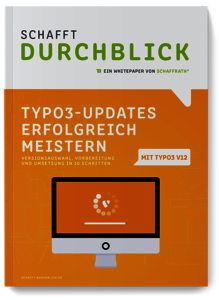 Frontalansicht Whitepaper Cover TYPO3-Update