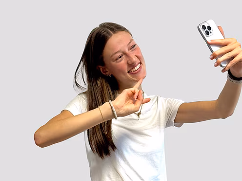 Frau macht ein Selfie