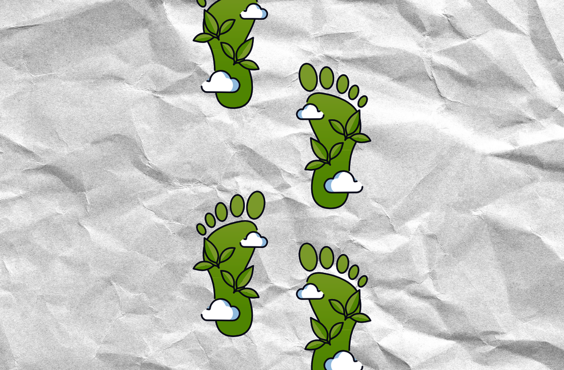 CO2 Fußabdruck auf Papierhintergrund