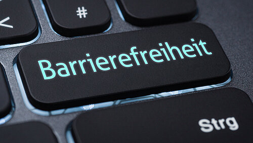 Tastatur Nahaufnahme mit Enter-Taste, auf der Barrierefreiheit steht