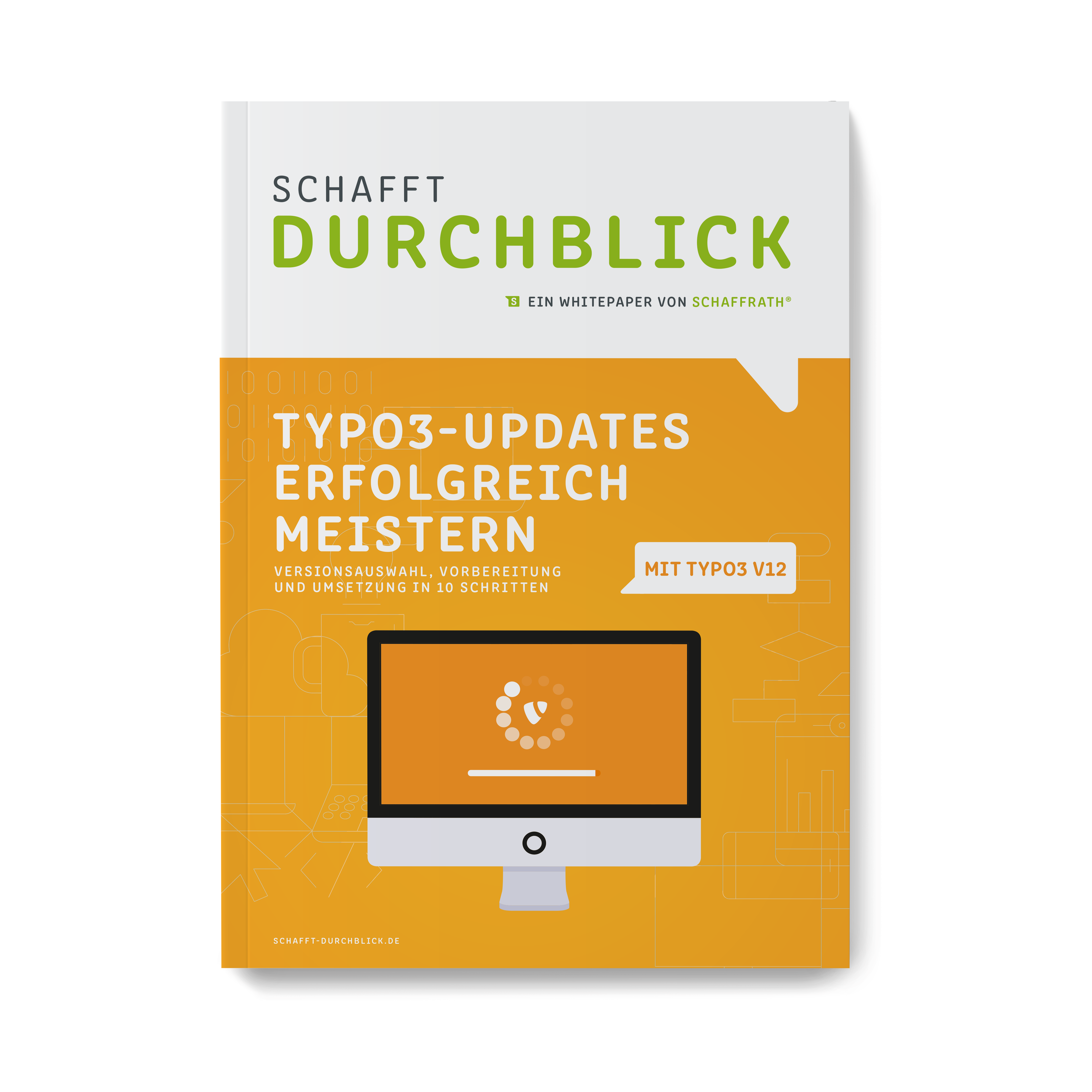 Cover Whitepaper TYPO3-Update Frontalansicht Whitepaper Cover TYPO3-Update