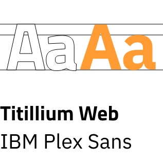 Beispielhafte Darstellung der genutzten Schriften Titillium Web und IBM Plex Sans anhand des Buchstabens "Aa"