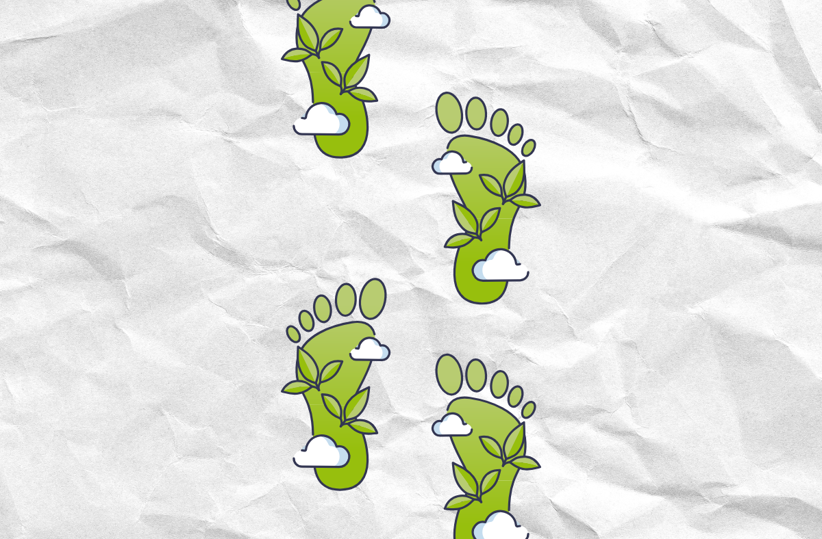 CO2 Fußabdruck auf Papierhintergrund