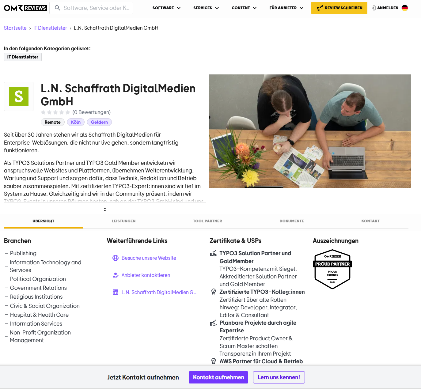 Screenshot OMR Reviews Profil